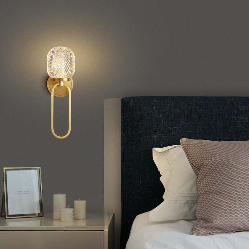 Moderne Luxus Kristall Messing Hängering 1-Licht Wandleuchte 