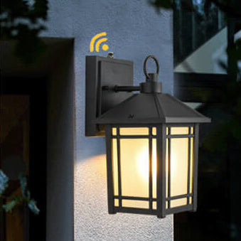 Lámpara de Aplique de Pared Impermeable para Exteriores de 1 Luz con Farol Cuadrado Simple 