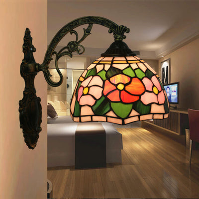 Tiffany European Stained Glass Flower 1-Licht-Wandleuchte 