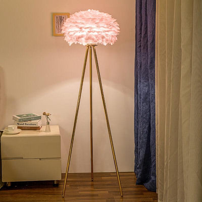 Modern Feather 1-Light Globe Standing Floor Lamp