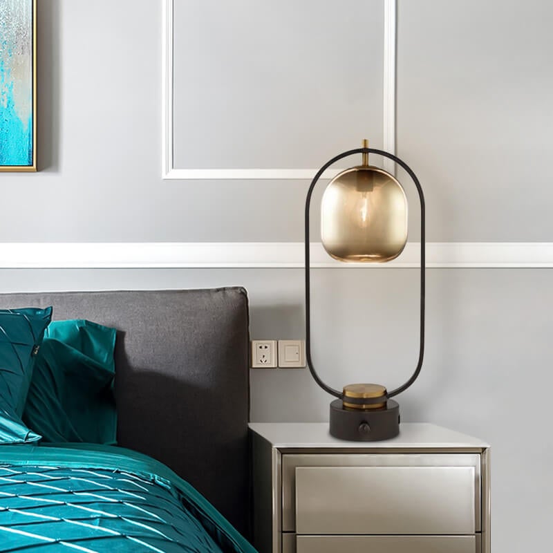 Lampe de Table Moderne en Verre Ambre à 1 Lumière 