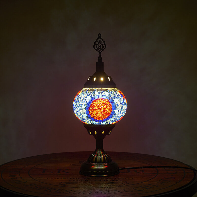 Vintage Turkish Stained Enamel Iron 1-Light Table Lamp
