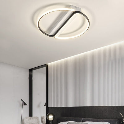 Minimalist Black and White Round LED Flush Mount Ceiling Light