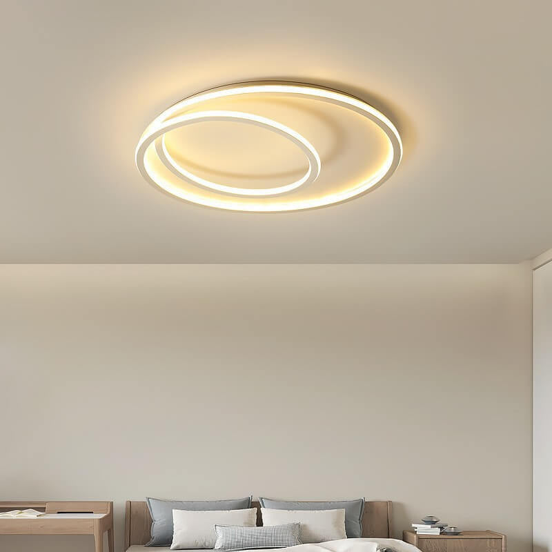 Modern Minimalist Double Circle LED Flush Mount Ceiling Light
