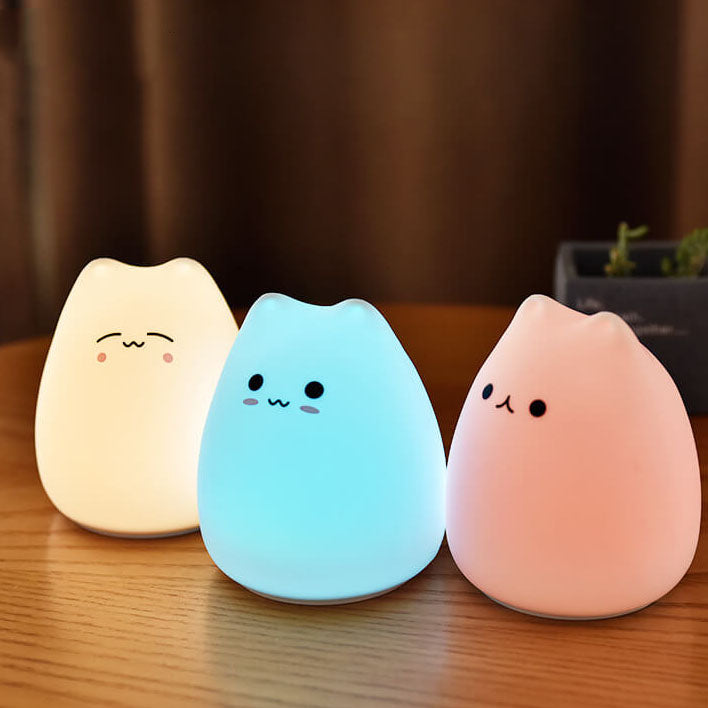Lampe de Table LED en Silicone USB Veilleuse Chat 