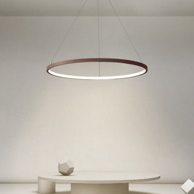 Nordic Minimalist Art Circle Alloy LED Chandelier