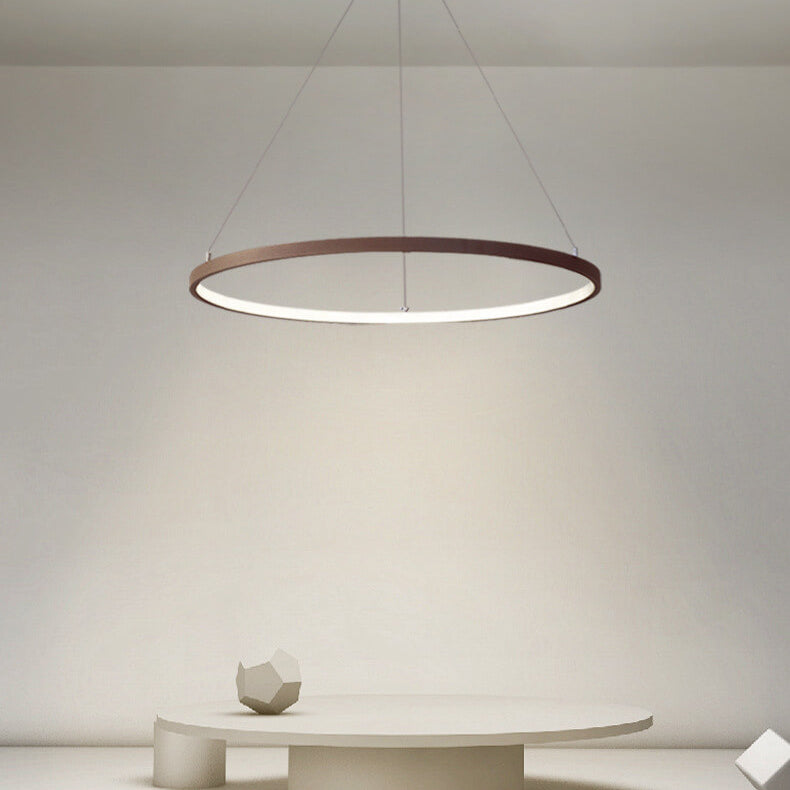 Nordic Minimalist Art Circle Alloy LED Chandelier