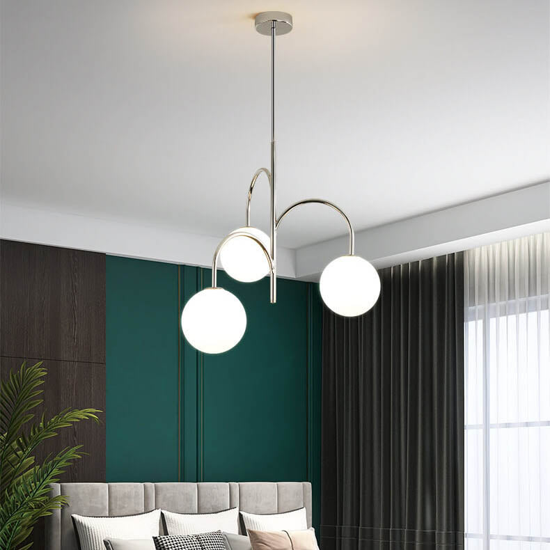 Nordic Magic Bean Glass Ball 3-Light Chandelier