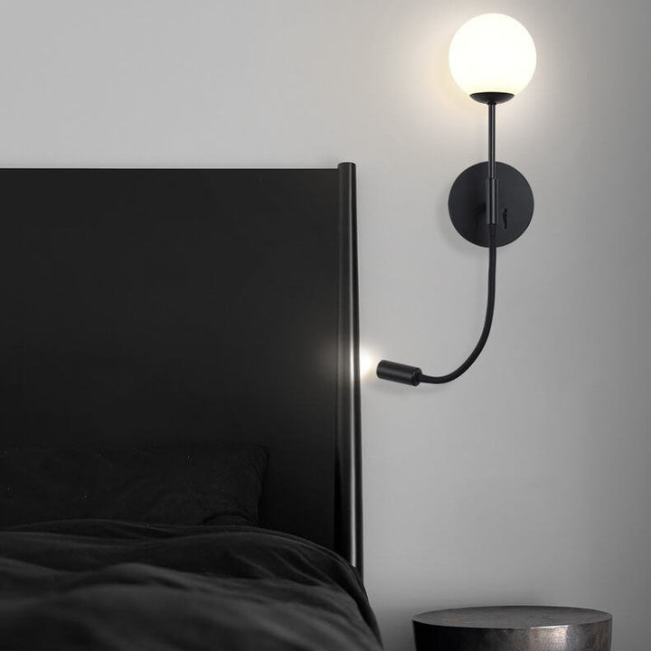Modern Round Glass Ball Silicone Hose 1-Light Wall Sconce Lamp