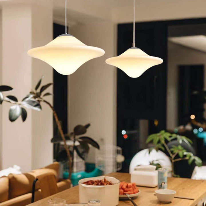 Modern Glass Flying Saucer 1-Light Pendant Light