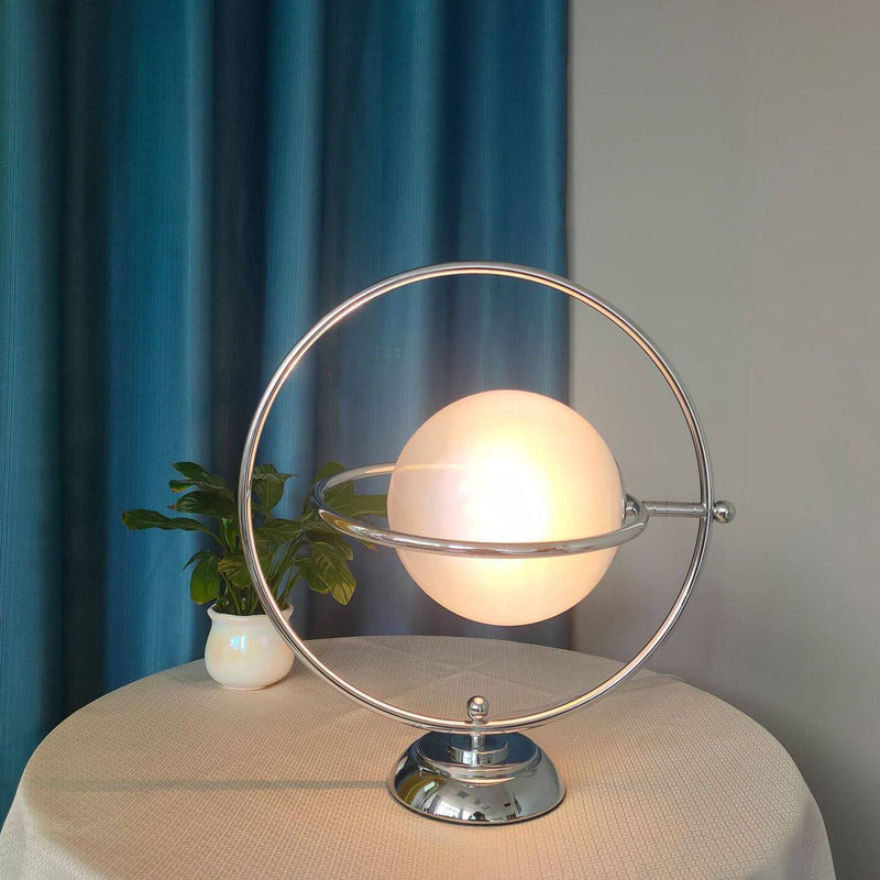 Vintage Glass Rotating Moon 1-Light LED Table Lamp