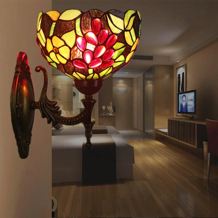 Tiffany Buntglas Traube 1-Licht Wandleuchte 