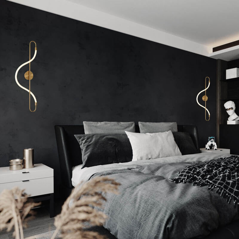 Post-modern Long Curve 1-Light LED Wall Sconce Lamp
