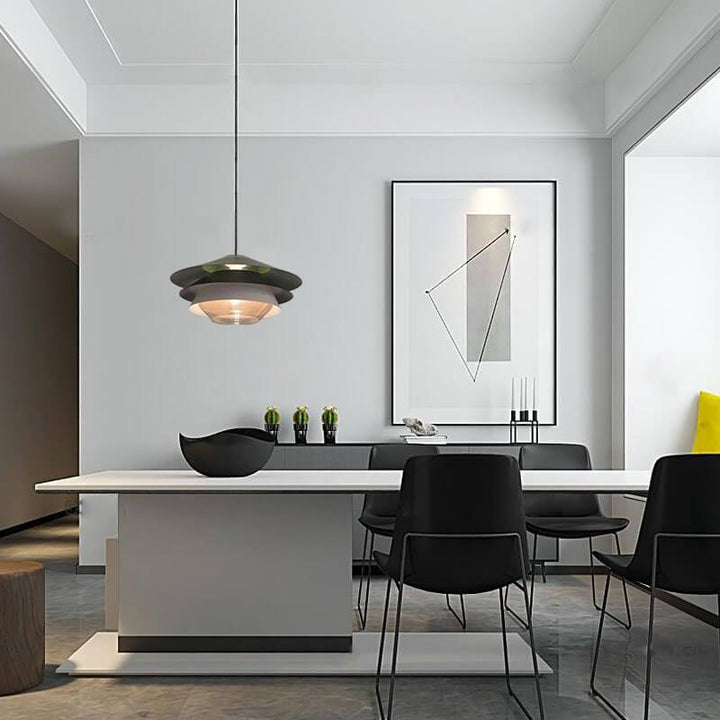 Nordic Colorful Layered Metallic 1-Light LED Pendant Light