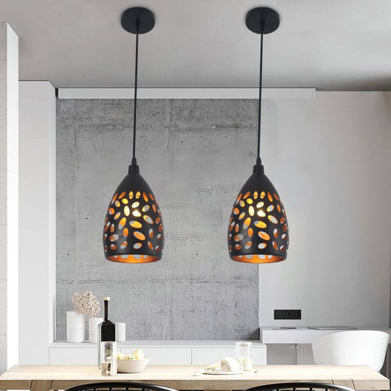 Retro Industrial Hollow Iron Bell 1-Light Pendelleuchte 