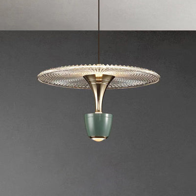 Modern Luxury Disc Electroplated Aluminum LED Pendant Light