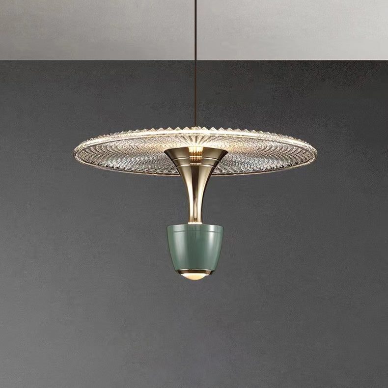 Modern Luxury Disc Electroplated Aluminum LED Pendant Light