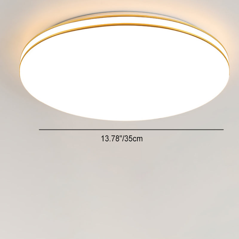 Modern Minimalist Iron Double Wire Edging Acrylic Shade LED Flush Mount Ceiling Light For Living Room