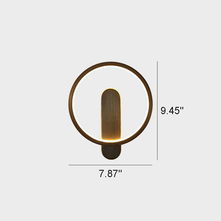 Lámpara Aplique de Pared Creativa LED Redonda Nórdica de Cobre Industrial 