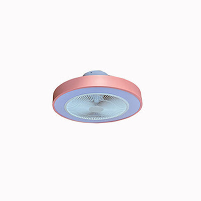 Modern Minimalist Solid Color Iron Copper LED Flush Mount Ceiling Fan Light