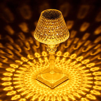Lampe de Table créative en verre de vin en diamant acrylique, veilleuse décorative en forme de prune 