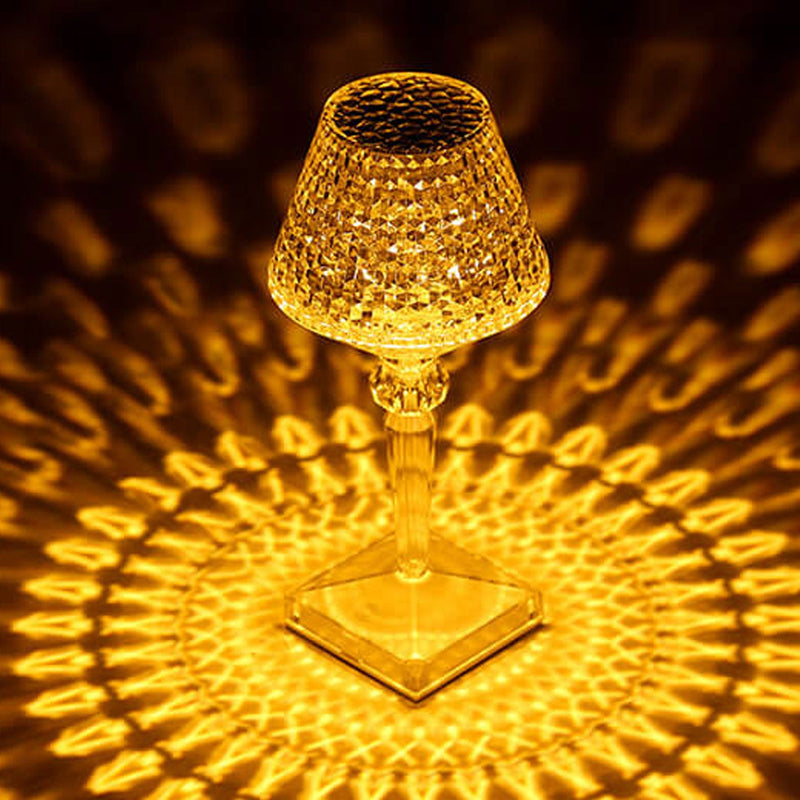 Lampe de Table créative en verre de vin en diamant acrylique, veilleuse décorative en forme de prune 