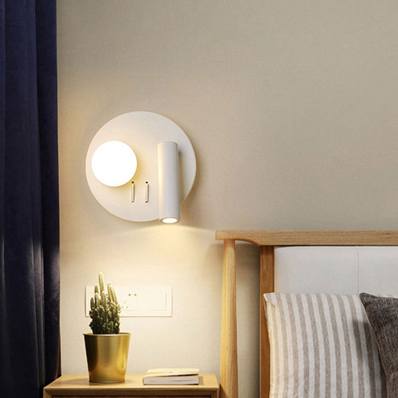 Nordic Minimalist Round/Square Acrylic Iron LED Reading Wall Sconce Lamp