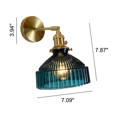 Nordic Dome Glass Shade Brass 1-Light Wall Sconce Lamp