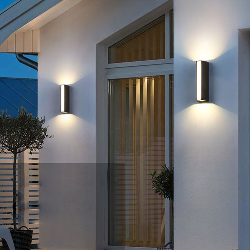 Nordic Simple Rectangular Up and Down Luminous LED Outdoor Wall Sconce Lamp