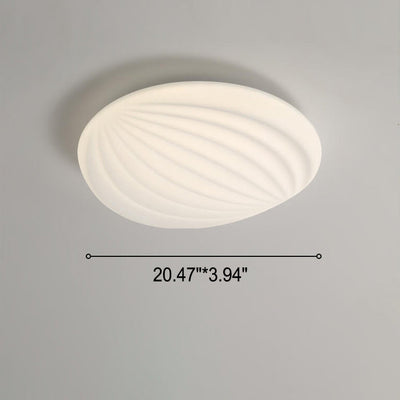 Moderne, minimalistische, milchweiße, gestreifte, runde LED-Deckenleuchte aus Acryl