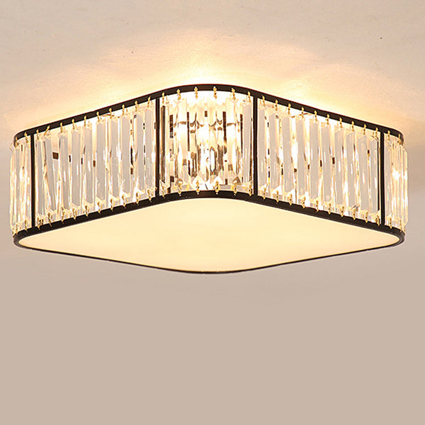 Modern Crystal Square 5-Light Flush Mount Ceiling Light