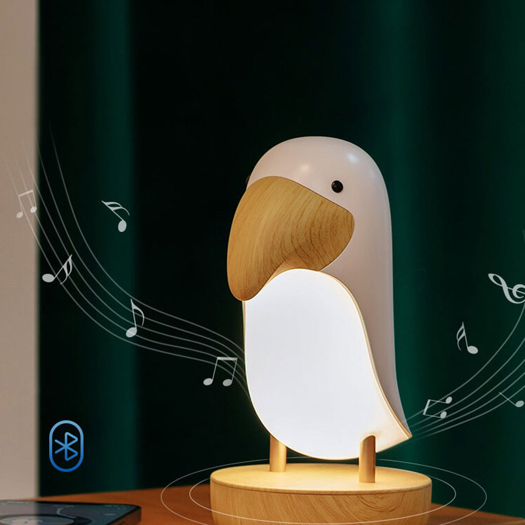 Lámpara de Mesa con Luz Nocturna Bluetooth Recargable USB de Pájaro Creativo 
