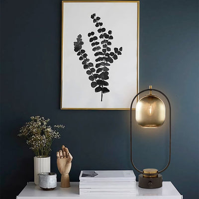 Lampe de Table Moderne en Verre Ambre à 1 Lumière 