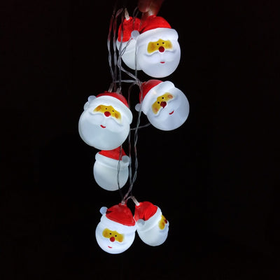 Lumières de Noël Père Noël Guirlande Lumineuse Décoration de Fête Patio 10/20 Lumières à Piles 