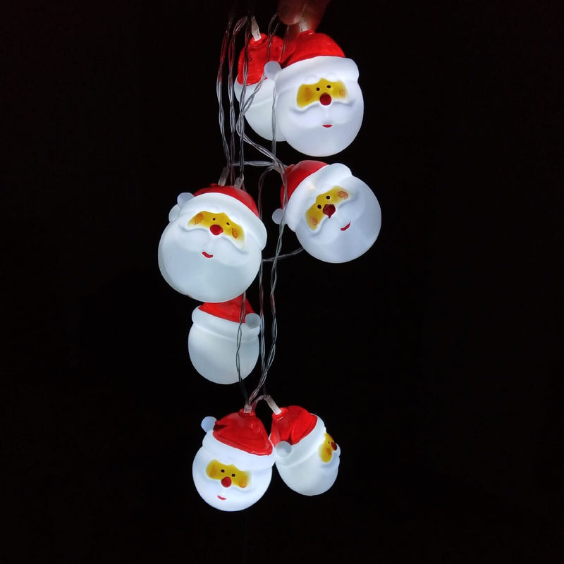 Lumières de Noël Père Noël Guirlande Lumineuse Décoration de Fête Patio 10/20 Lumières à Piles 