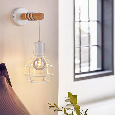 Creative Wrought Iron Cage Shape 1-Light Wall Sconce Lamp