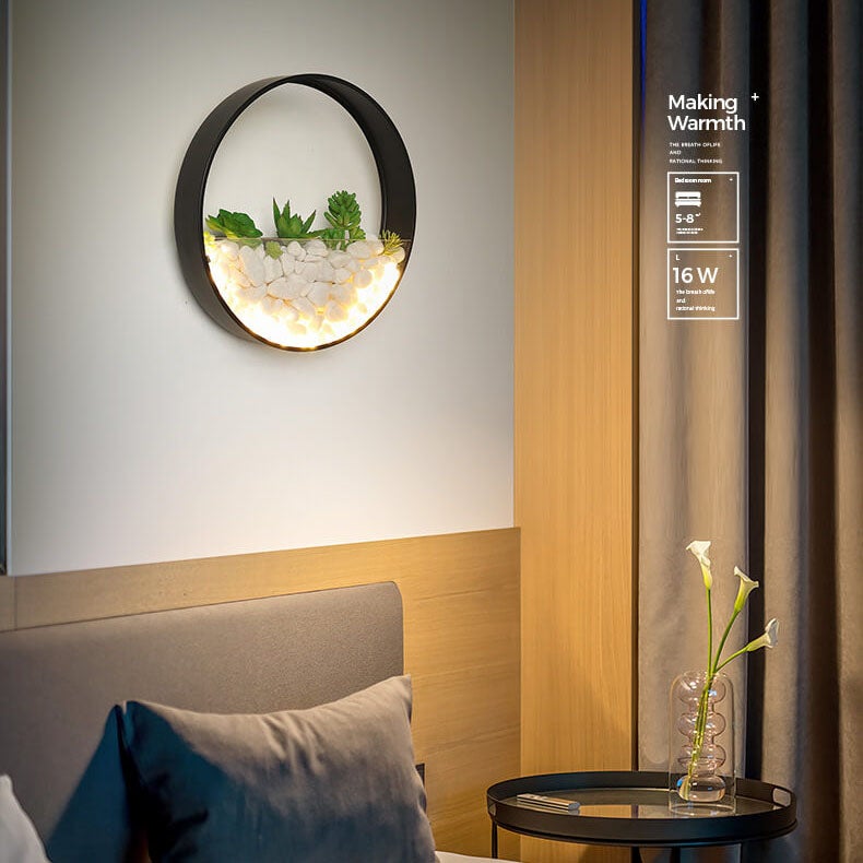 Modern Creative Round Plant 1-Light LED Wall Sconce Lamp