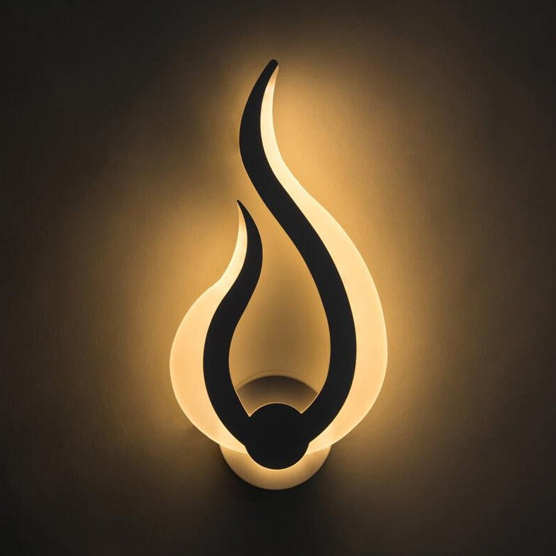 Modern Minimalist Flame Shaped Acrylic 1-Light LED Wall Sconce Lamp