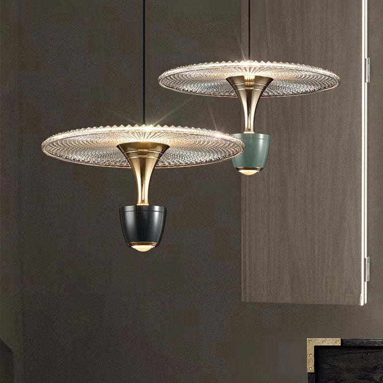 Moderne Luxus-Disc-Elektroplattierte Aluminium-LED-Pendelleuchte 