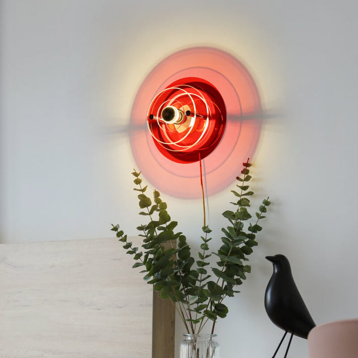 Lampe murale moderne en acrylique à 1 lumière avec ombre ronde teintée 