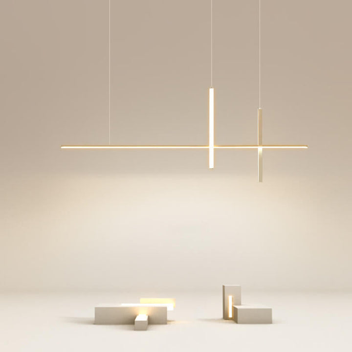 Moderne minimalistische Langlinien-LED-Kronleuchter 