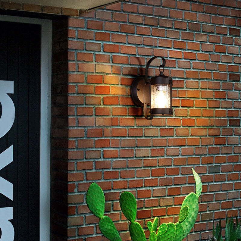 Retro Aged Lantern Outdoor Waterproof 1-Light Wall Sconce Lamp