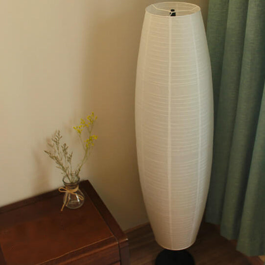 Nordischer minimalistischer Reispapier-Säulen-Stehlampe mit 2 Lichtern 