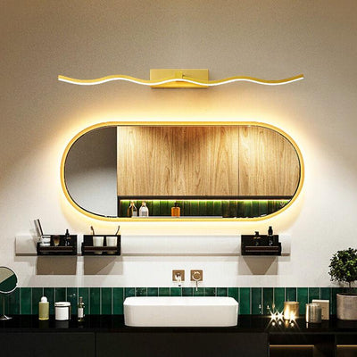 Modern Waves 1-Light LED Mirror Front Wall Sconce Lamp