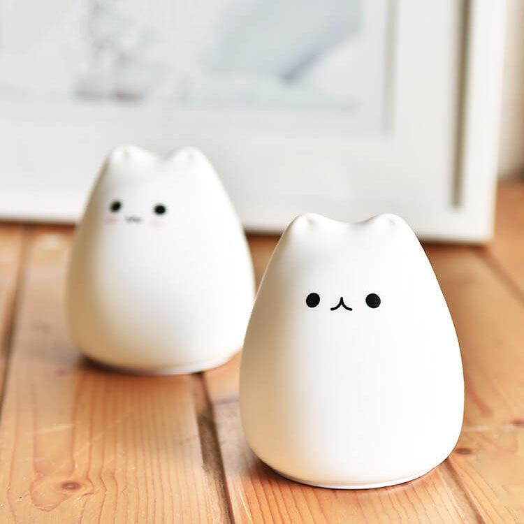 Cat Night Light USB Silicone LED Cat Table Lamp