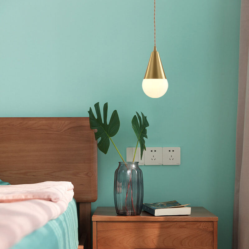 Nordic Creative Cone Messing Glas Orb 1-Licht Pendelleuchte 