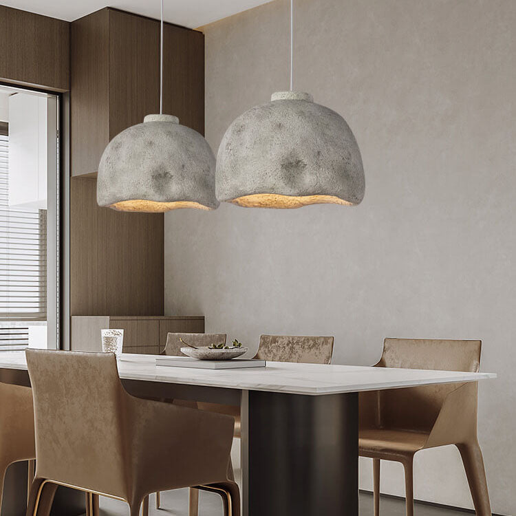 Lampe suspendue rétro à 1 lumière en forme de dôme en polystyrène faite à la main 
