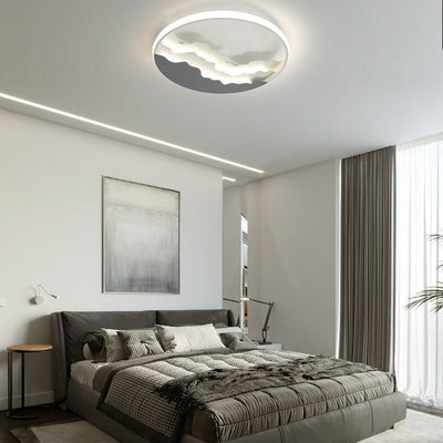 Nordic Sea Wave Round LED Flush Mount Ceiling Light