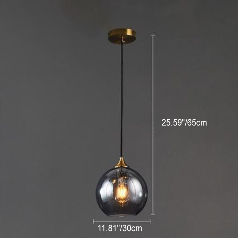 Industrial Glass 1-Light Globe Pendant Light