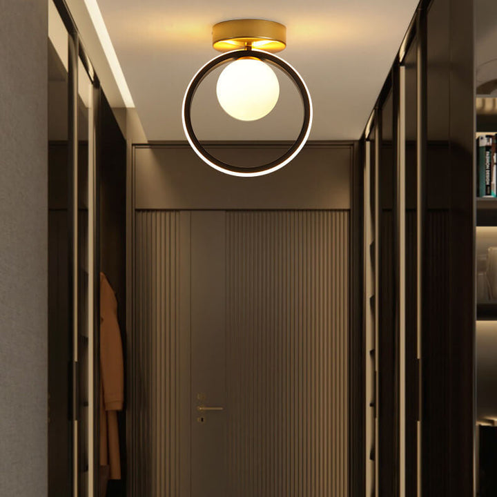 Nordic Circle Ball Shade LED Semi-Flush Mount Ceiling Light